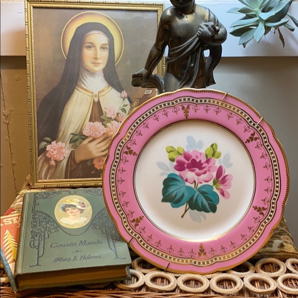 Vintage Pink Flower Plate